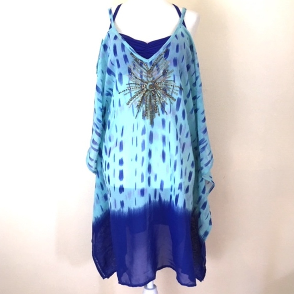 Club Z Collection Ocean R Blue Cover-up or Dress L